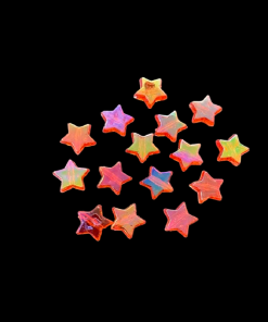 Acrylic Transparent Star Beads - Red