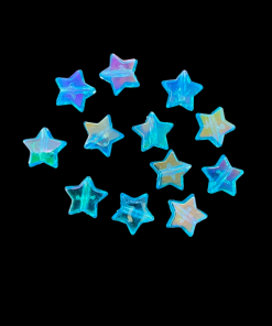 Acrylic Transparent Star Beads - Blue