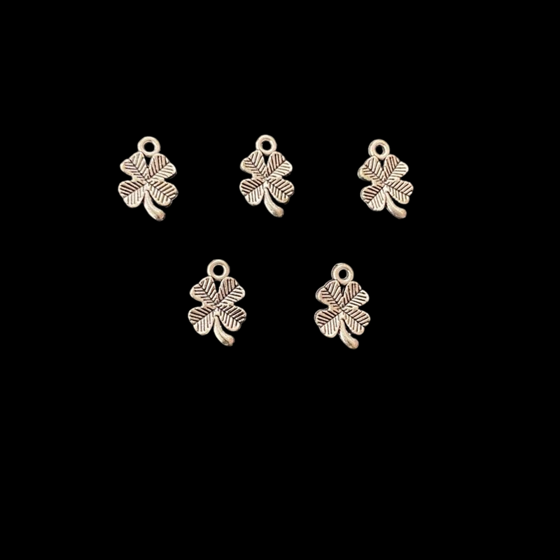 Silver Four Petal Flower Charm