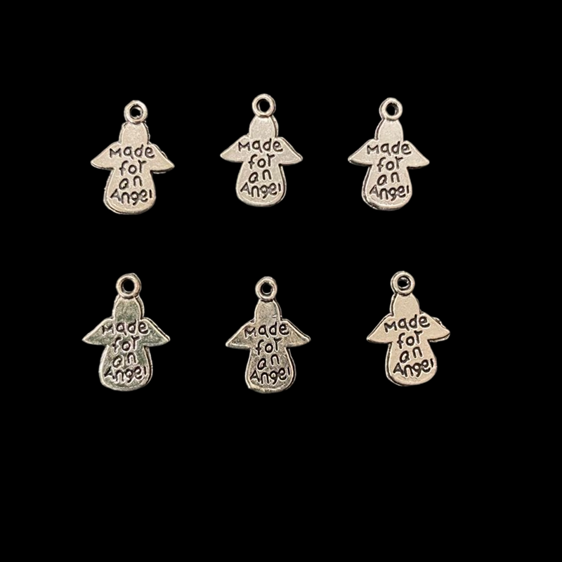 Silver Made For An Angel Quote Charm