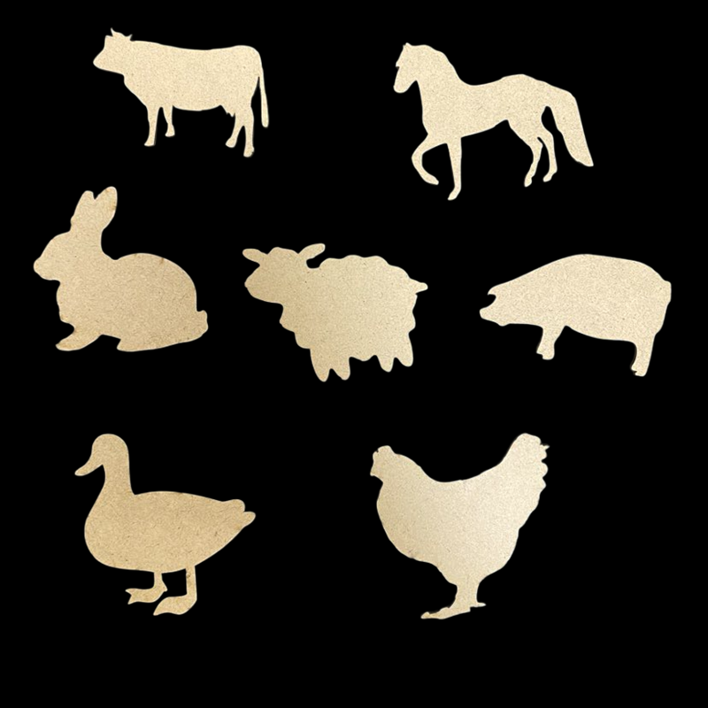 MDF Farm Animals Cut Outs