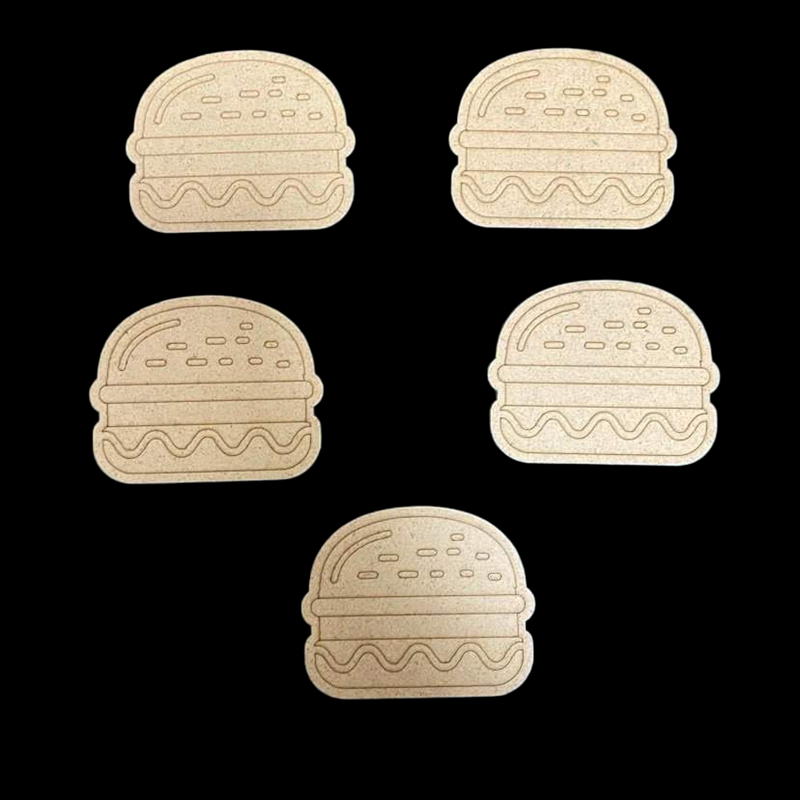 MDF Burger Cut Outs