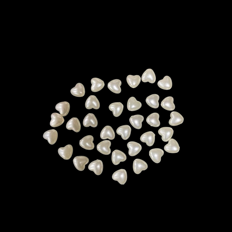 Pearl Flat Heart Shape Beads