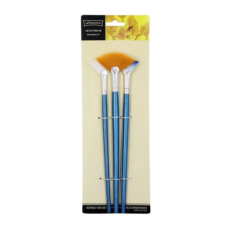 Set Of Three Pieces Fan Painting Brush