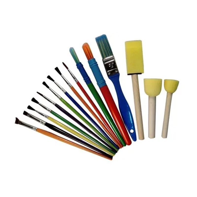 Fifteen Pieces Paint Brushes With Sponge Set