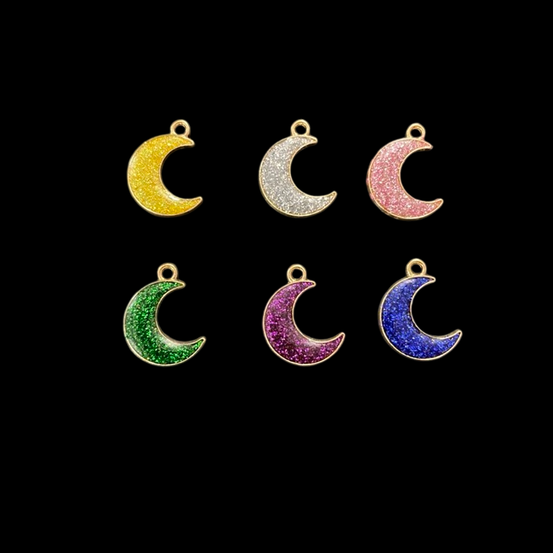 Crescent Glitter Charm