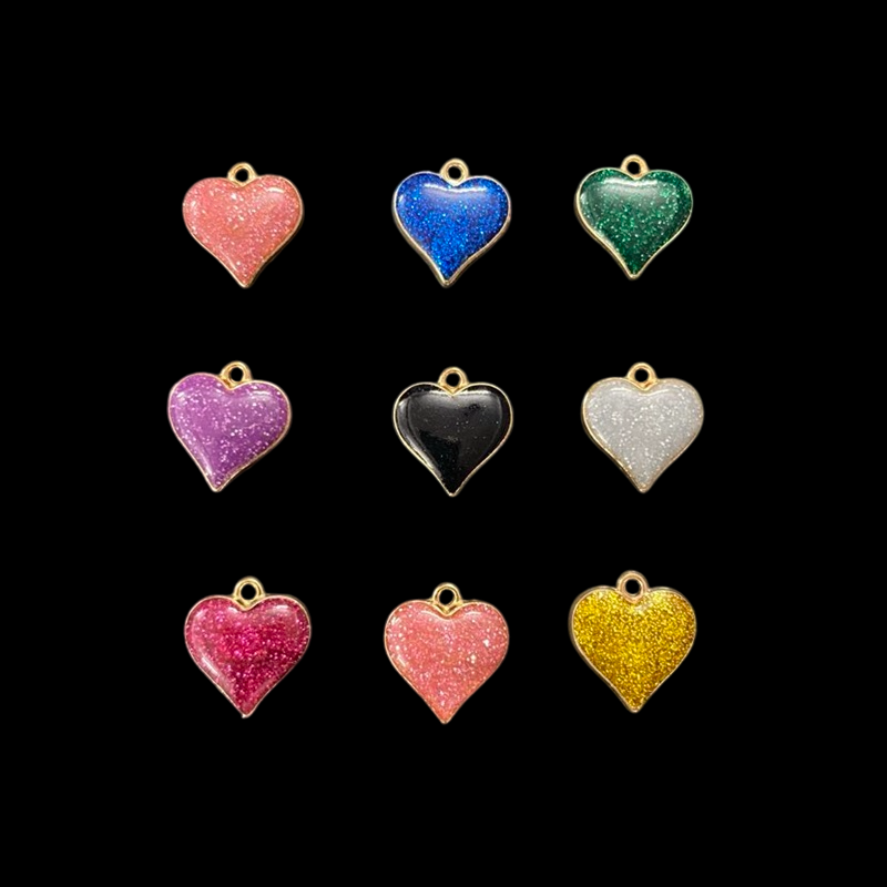 Heart Glitter Charm