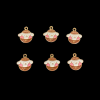 Cute Cartoon Animal Enamel Charm - Pink With White