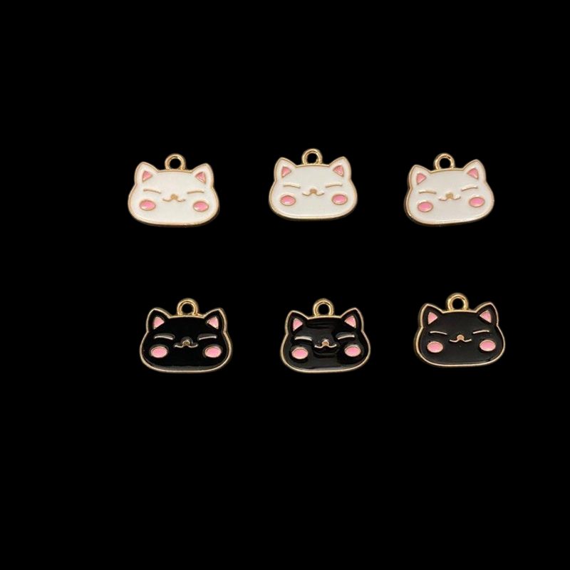 Cat Face Enamel Charm