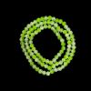 Crackle Glass Round Beads - Green With White