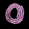 Crackle Glass Round Beads - Lavender With White