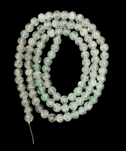 Crackle Glass Round Beads - Spring Green