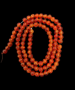 Crackle Glass Round Beads - Brown