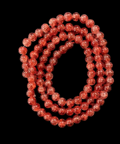 Crackle Glass Round Beads - Maroon