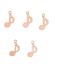Alternative view of Music Note Enamel Charm - Baby Pink
