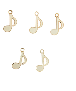 Alternative view of Music Note Enamel Charm - White