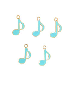 Alternative view of Music Note Enamel Charm - Blue