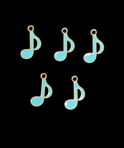 Music Note Enamel Charm - Blue