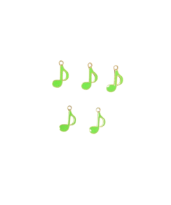 Alternative view of Music Note Enamel Charm - Green