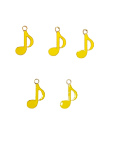 Alternative view of Music Note Enamel Charm - Yellow