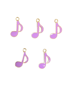 Alternative view of Music Note Enamel Charm - Lavender