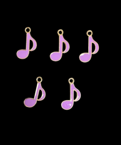 Music Note Enamel Charm - Lavender