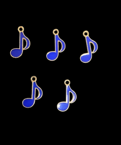 Music Note Enamel Charm - Royal Blue
