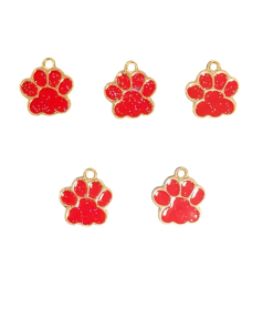 Alternative view of Dog Paw Enamel Charm - Red