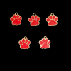Dog Paw Enamel Charm - Red