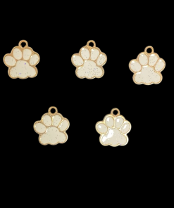 Dog Paw Enamel Charm - White