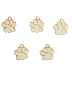 Alternative view of Dog Paw Enamel Charm - White