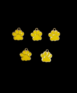 Dog Paw Enamel Charm - Yellow