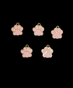 Dog Paw Enamel Charm - Baby Pink