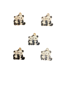 Alternative view of Mom And Baby Panda Enamel Charm
