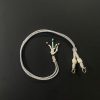 Silver With Pearl Braided Zari Silk Necklace Dori With Hook