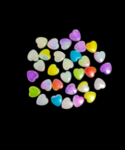 Acrylic Mixed Colour Heart Beads