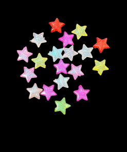 Mixed Colour Transparent Acrylic Beads – Star