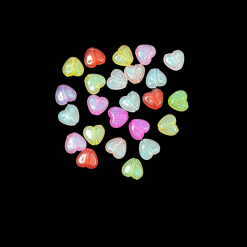 Mixed Colour Transparent Acrylic Beads – Heart