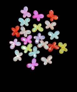 Mixed Colour Transparent Acrylic Beads – Butterfly