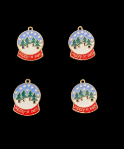 Snow Globe Enamel Charm