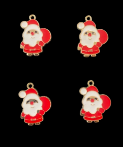 Santa With Gift Bag Enamel Charm