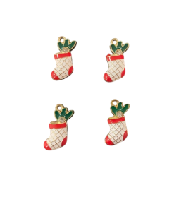 Alternative view of Christmas Stocking Enamel Charm