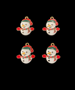 Snow Man Enamel Charm