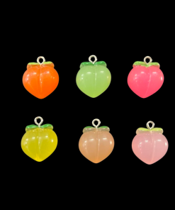 Mixed Colour Peach Fruit Charm