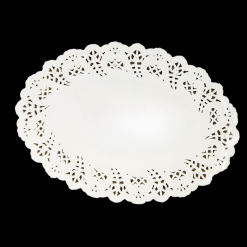 Oval White Paper Lace Doilies - 6.5 x 9 Inch