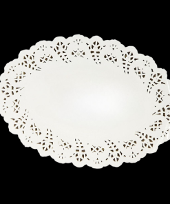 Oval White Paper Lace Doilies - 6.5 x 9 Inch