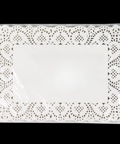 Rectangle White Paper Lace Doilies - 6.5 x 9 Inch