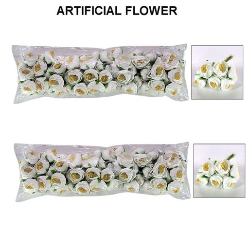 Artificial Fabric Flower - White