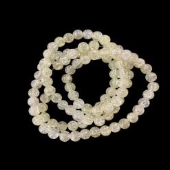 Double Shade  Crackle Glass Round Beads - Pale Green