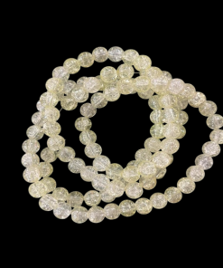 Double Shade  Crackle Glass Round Beads - Pale Green